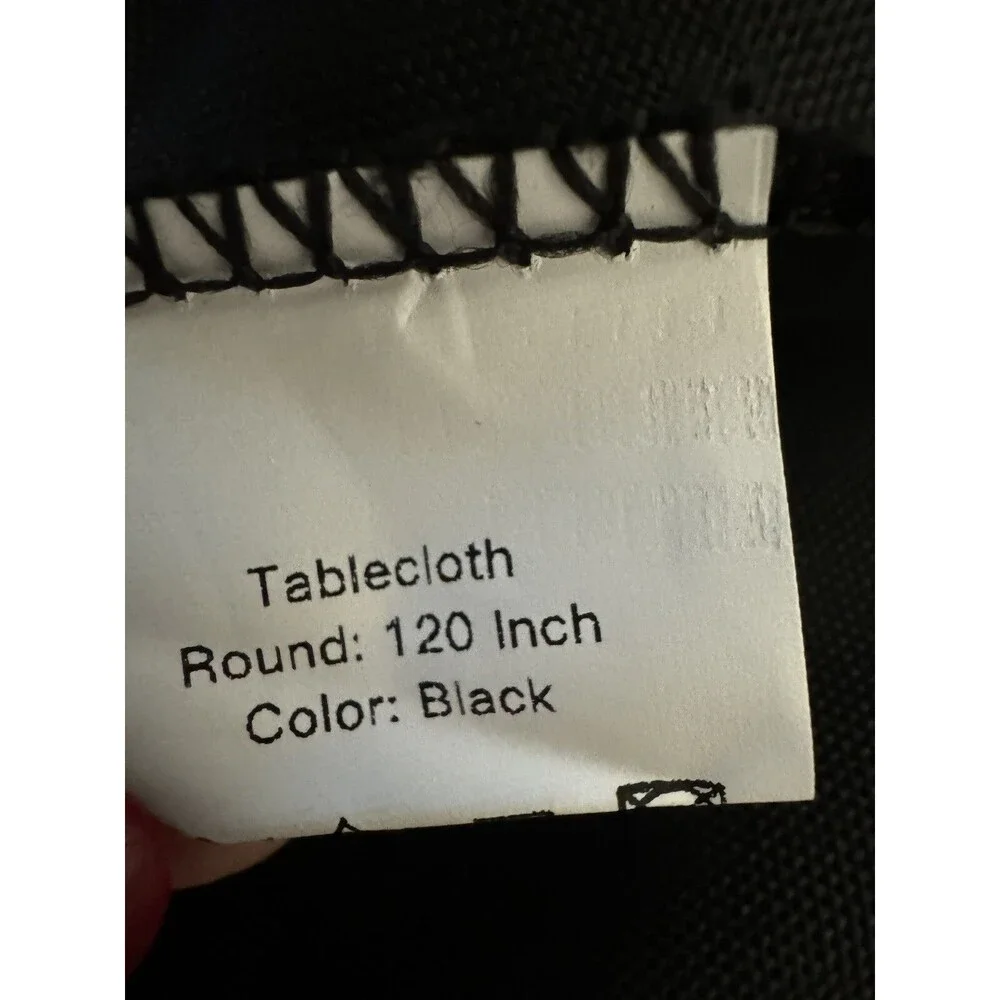 Round Tablecloth Table Cover Party Wedding linen polyester 120'' BLACK PACK OF 2